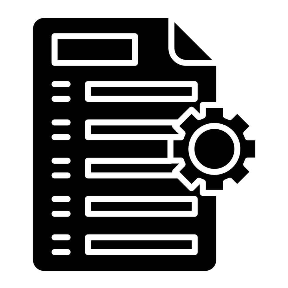 icono de glifo de gestión de documentos vector