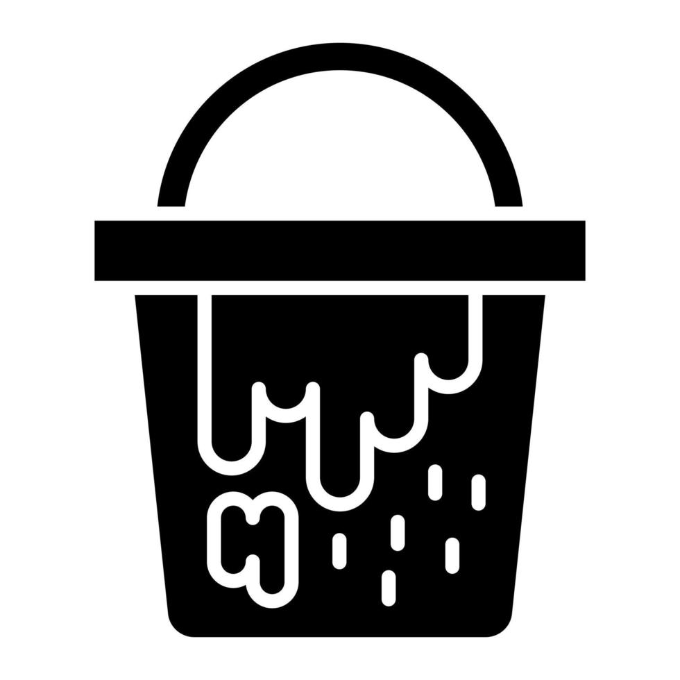 Paint Bucket Glyph Icon vector