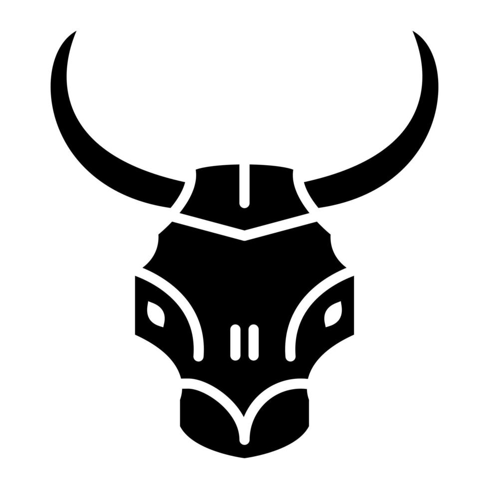 Bull Skull Glyph Icon vector