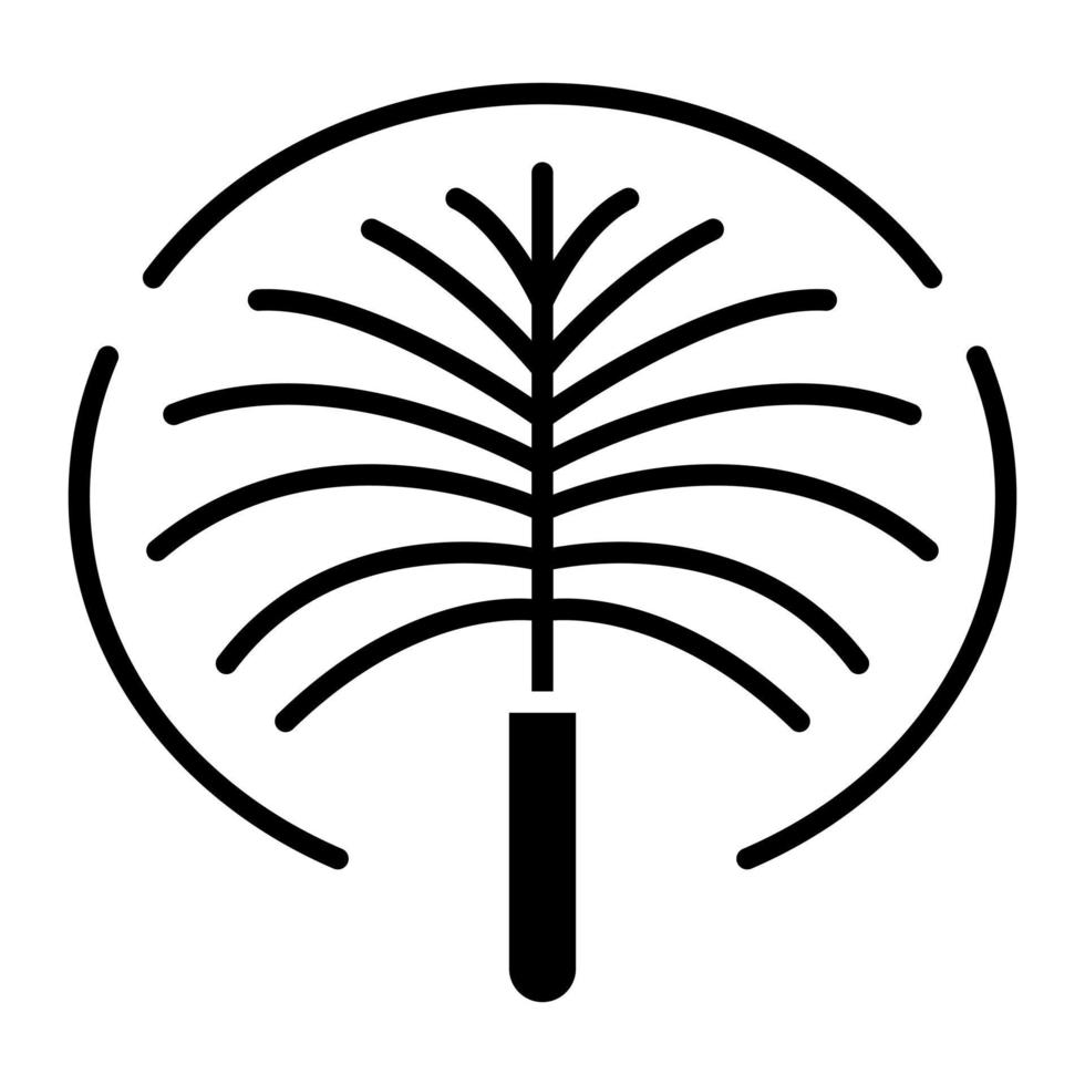 Palm Jumeirah Glyph Icon vector