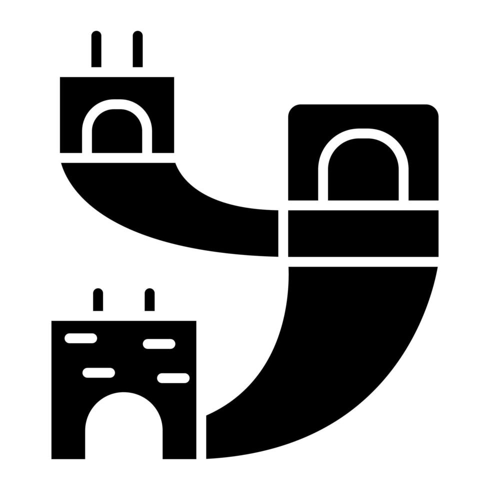 icono de glifo de la gran muralla china vector