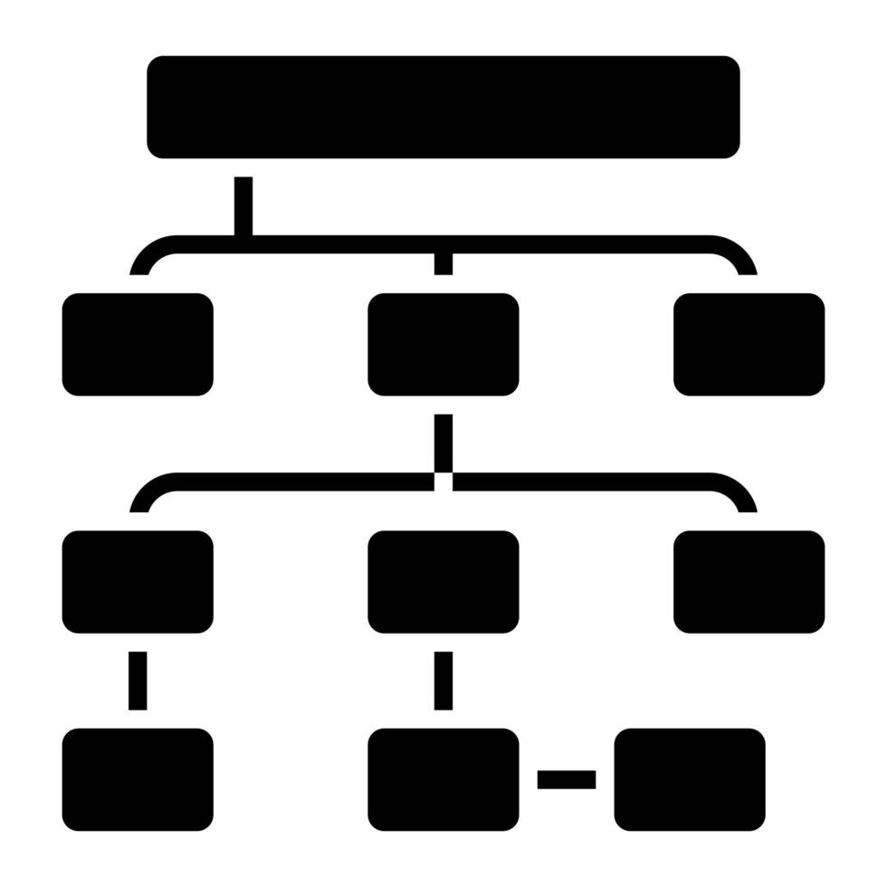 icono de glifo de datos estructurados vector