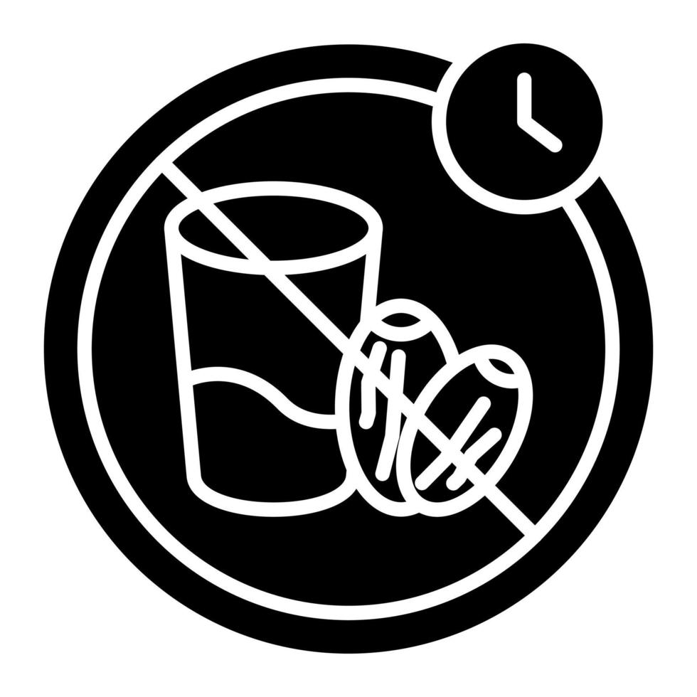 Ramadan Fasting Glyph Icon vector