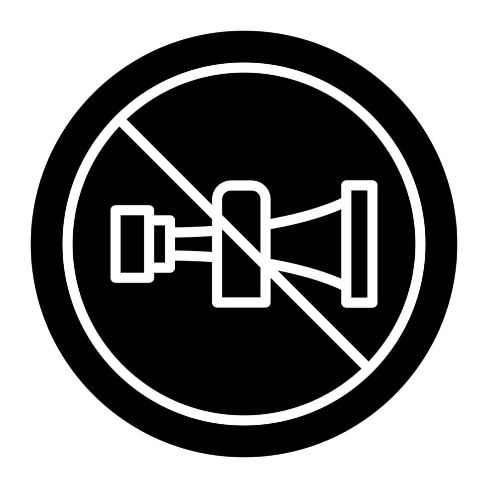 No Horn Glyph Icon vector