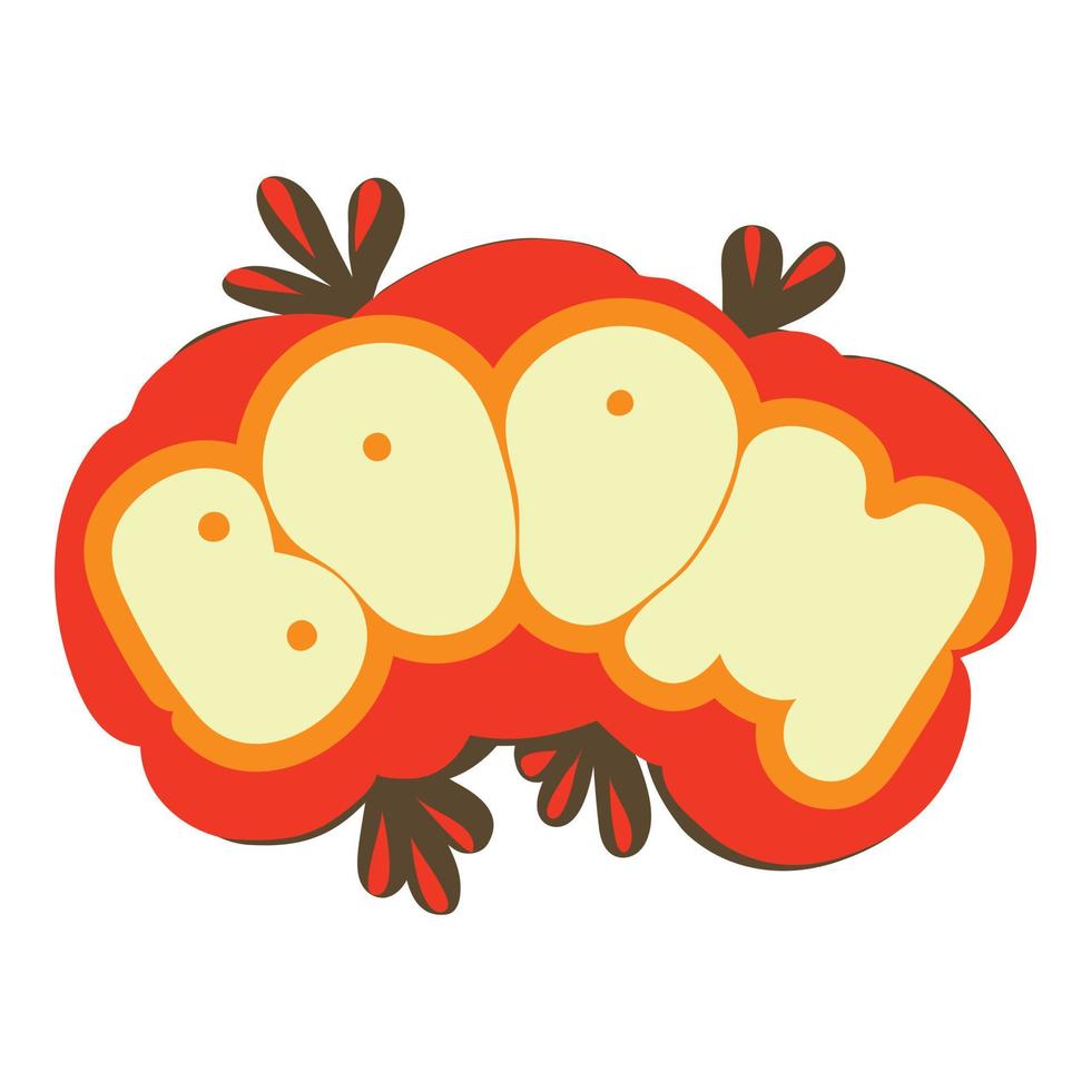 Boom explosion sound effect icon, cartoon style vector