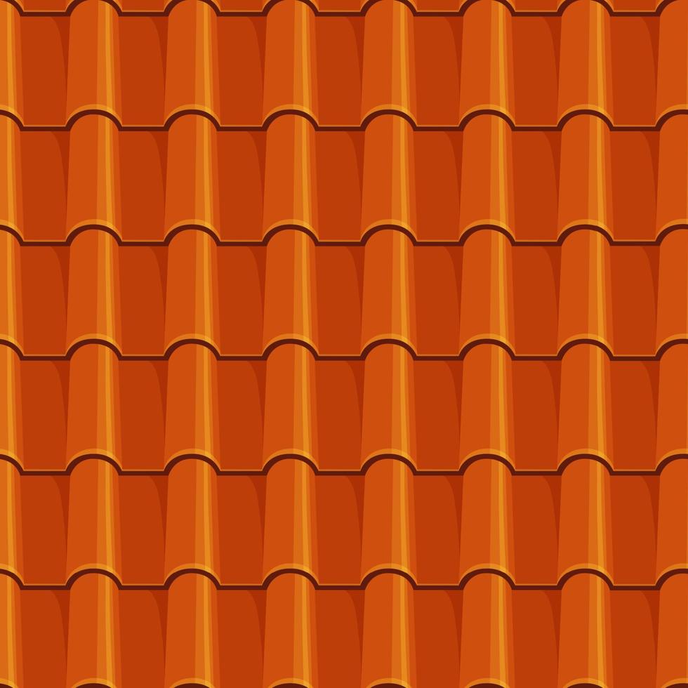 Chinese orange roof tile seamless pattern, vector