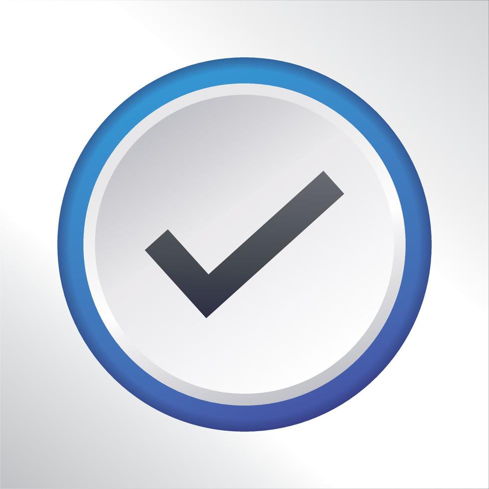 check mark flat icon button vector design