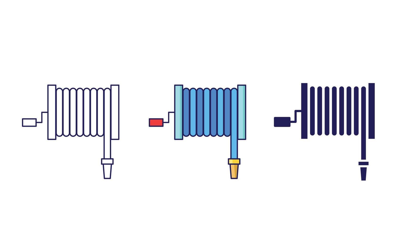 icono de línea de manguera de agua aislado sobre fondo blanco, ilustración vectorial vector