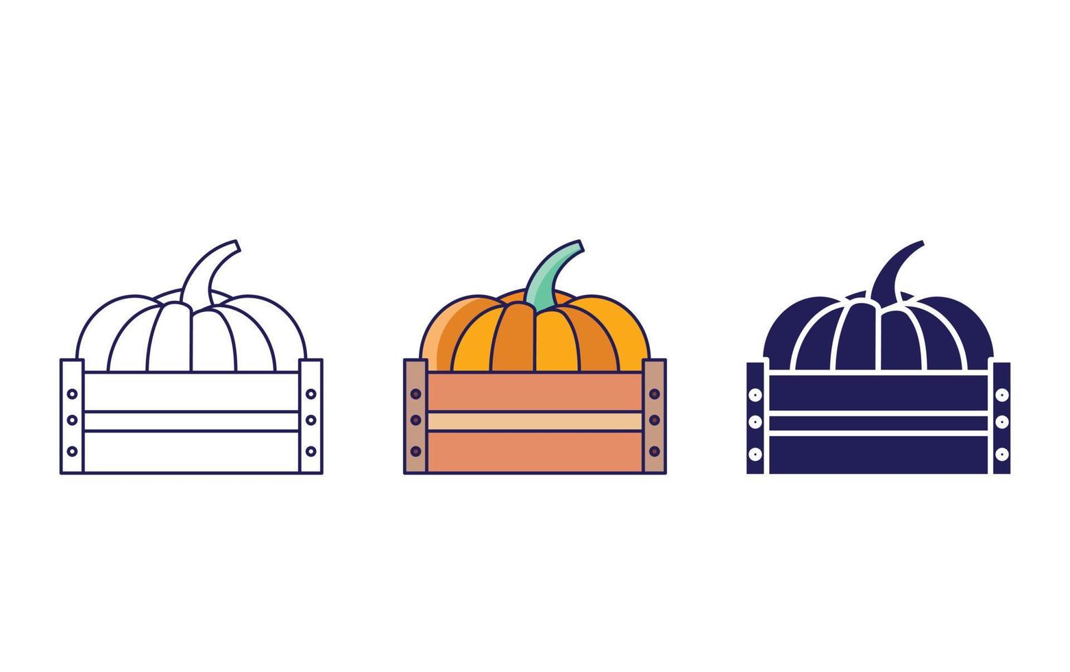 icono de línea de calabaza aislado sobre fondo blanco, ilustración vectorial vector