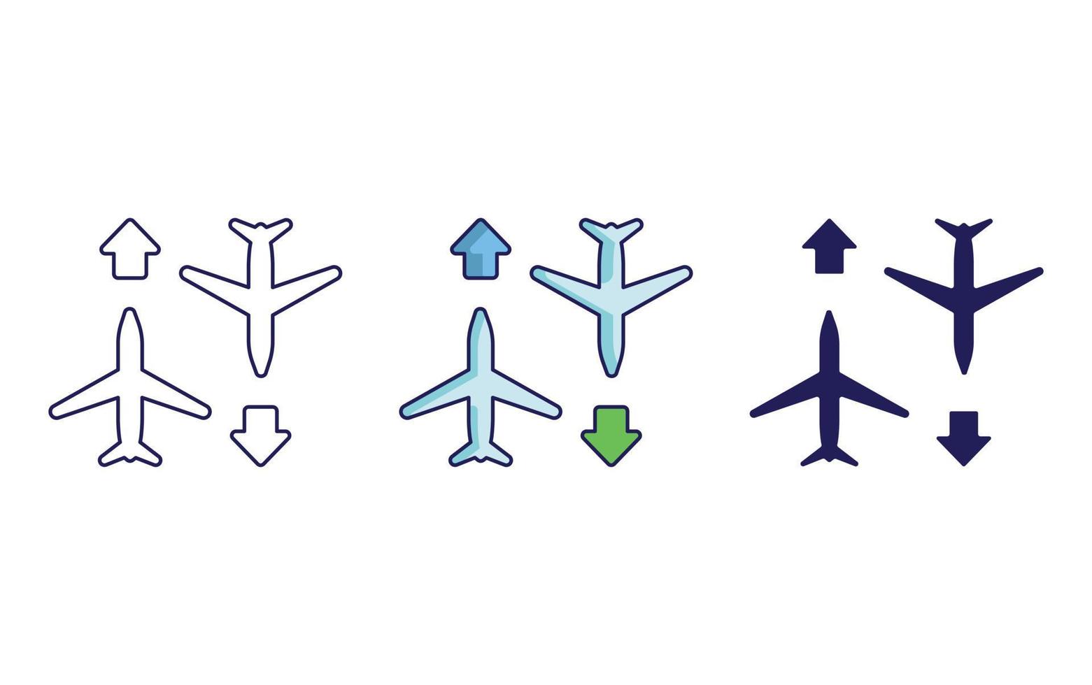 Airplane Transfer, flight aviation line and glyph icon, isolated vector illustration