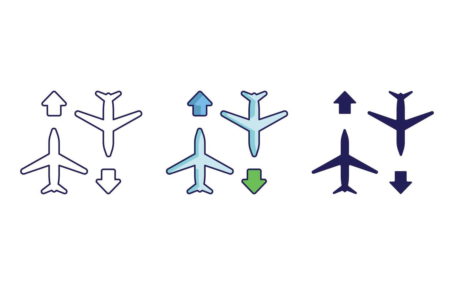 Airplane Transfer, flight aviation line and glyph icon, isolated vector illustration