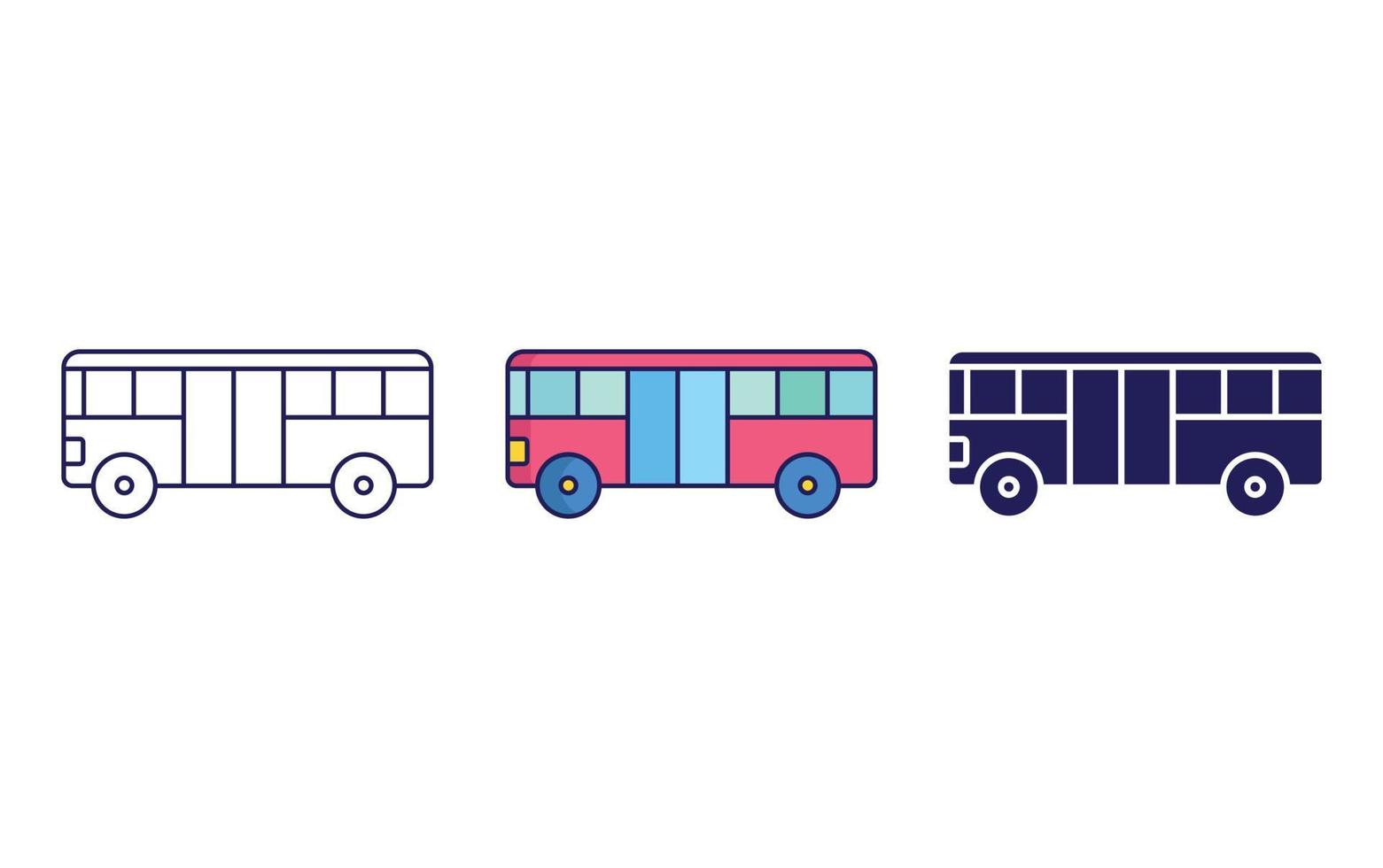 línea de elevación de autobús e icono de glifo, ilustración de vector aislado