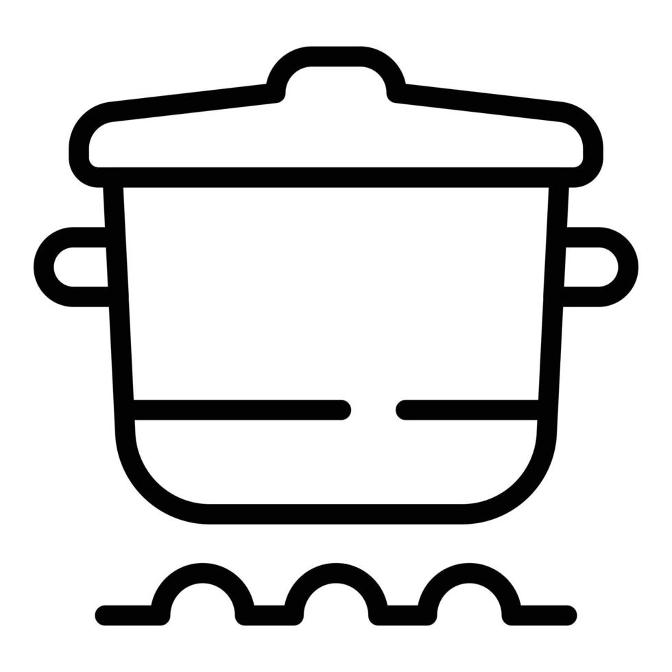 Boiling pot icon outline vector. Boil water vector