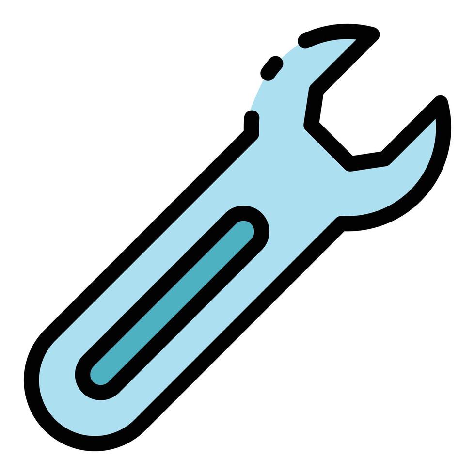 Metal wrench icon color outline vector