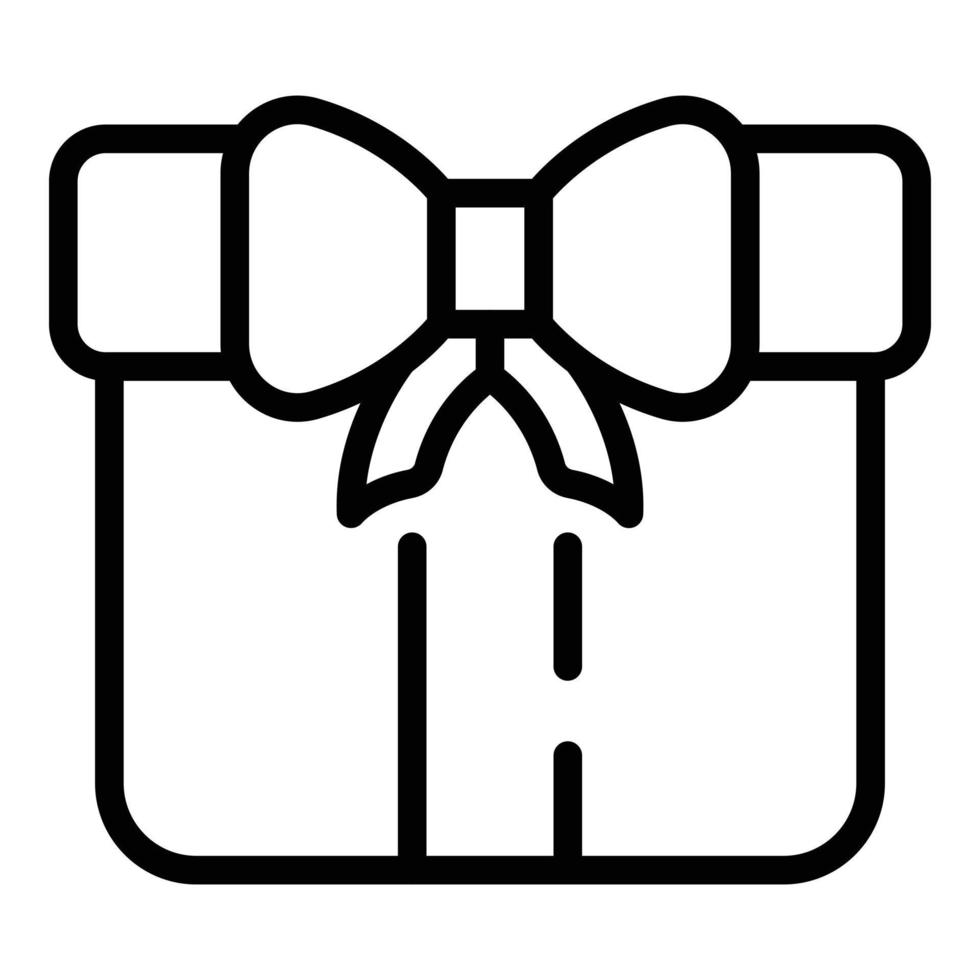 Gift box icon outline vector. Birthday present vector