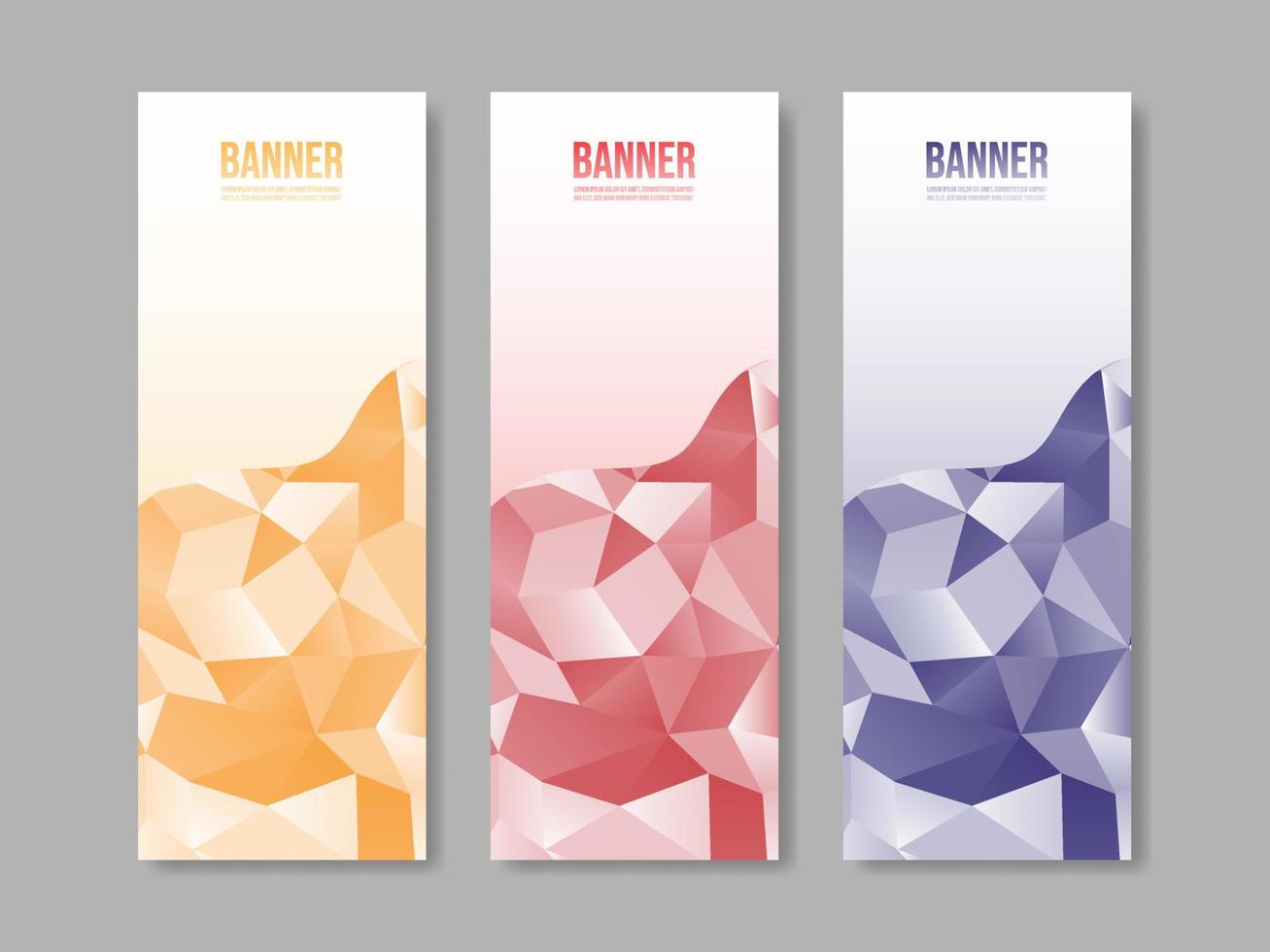 polygonal vertical banner collection template design vector