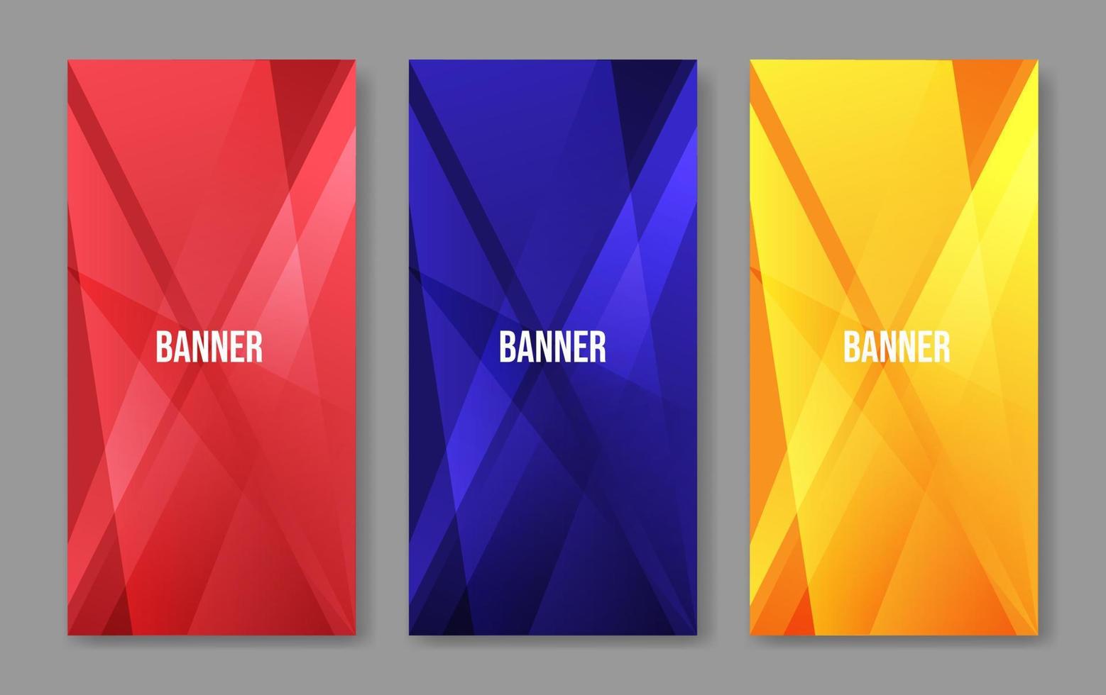 colección de banner vertical de geometría degradada vector