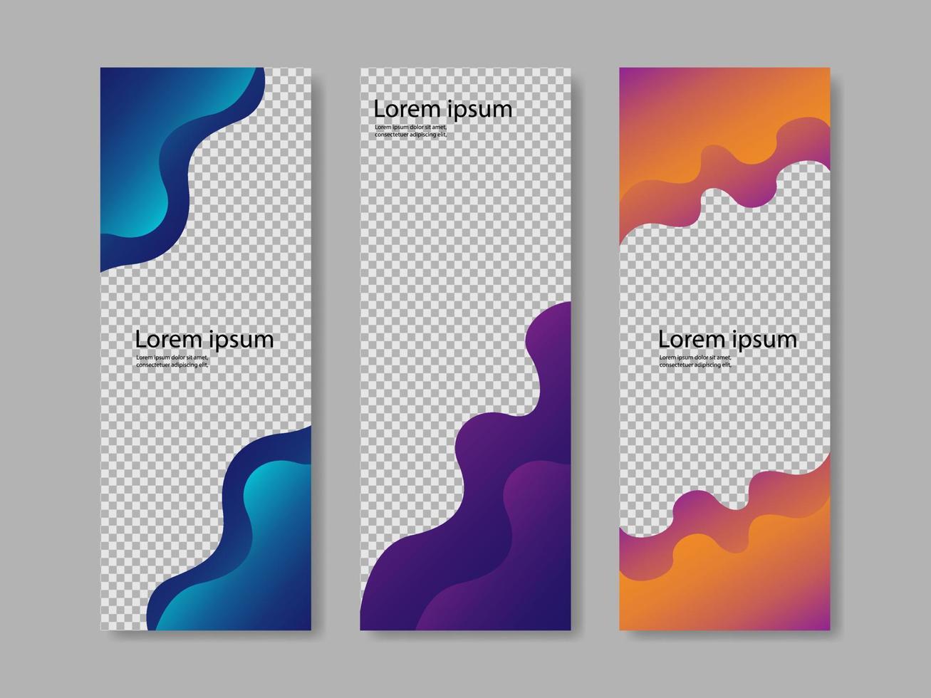 gradient vertical banner collection wave shape vector