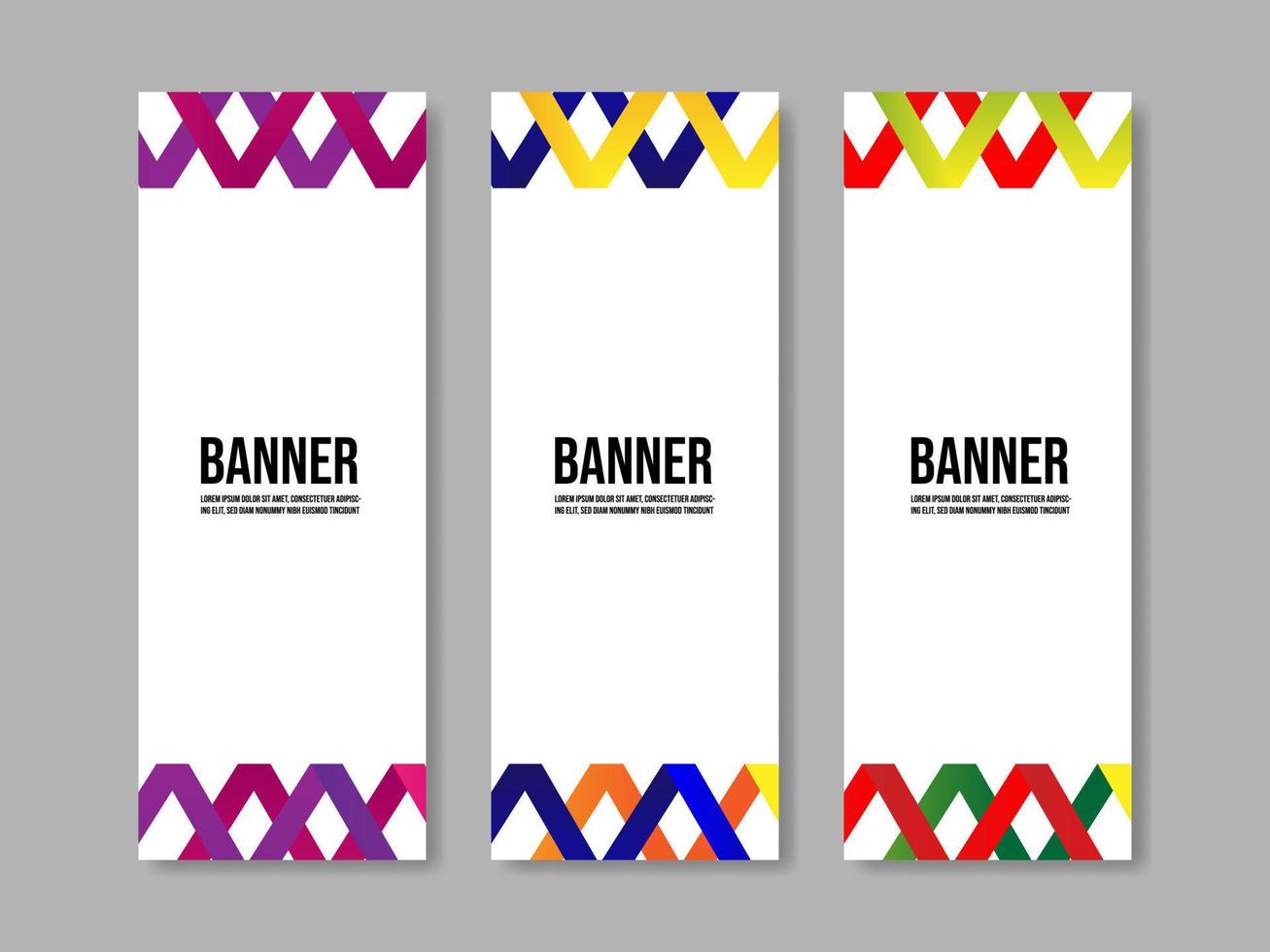 colección de banner vertical de geometría degradada vector