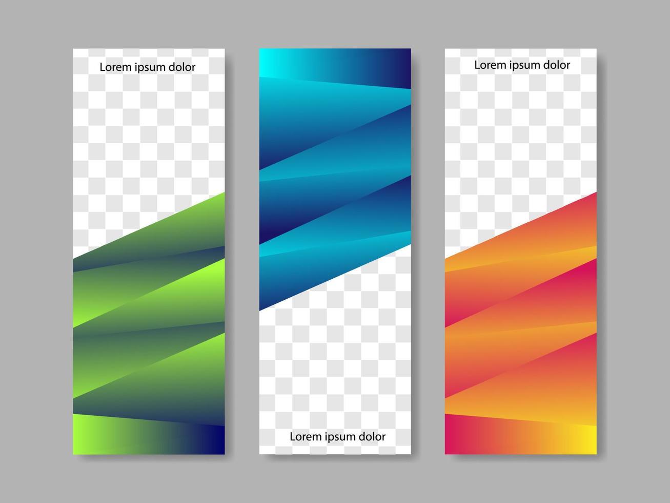 colección de banner vertical de geometría vector