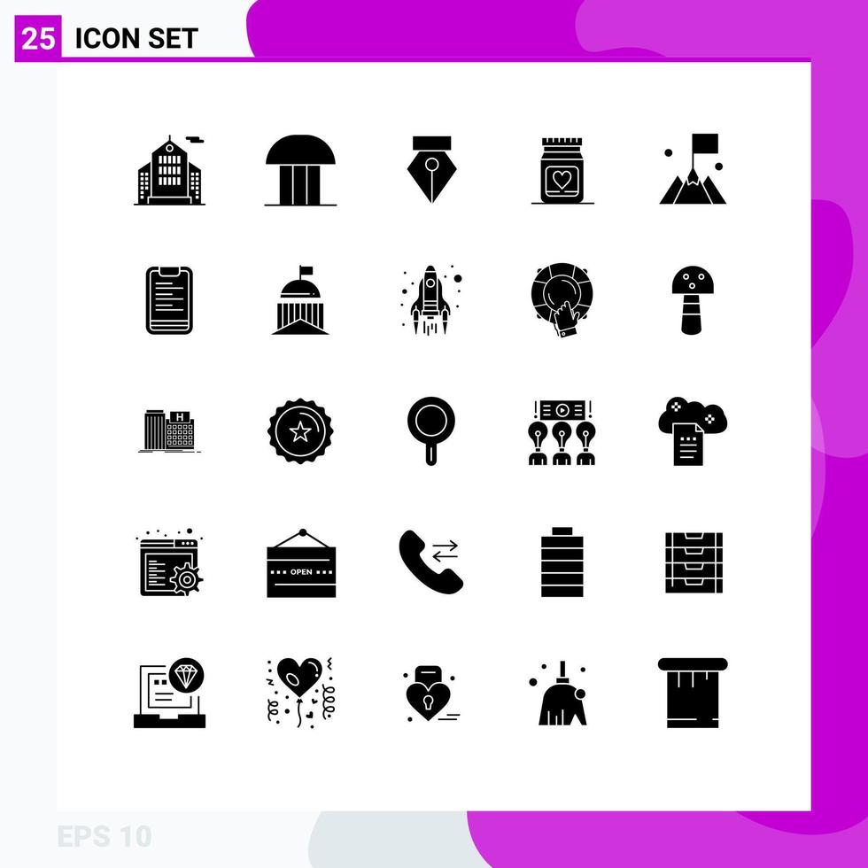 25 Creative Icons Modern Signs and Symbols of mountain flag editor wedding love Editable Vector Design Elements