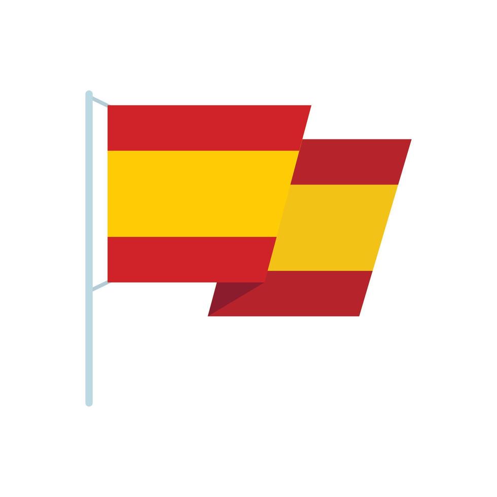 bandera de españa, icono, plano, estilo vector