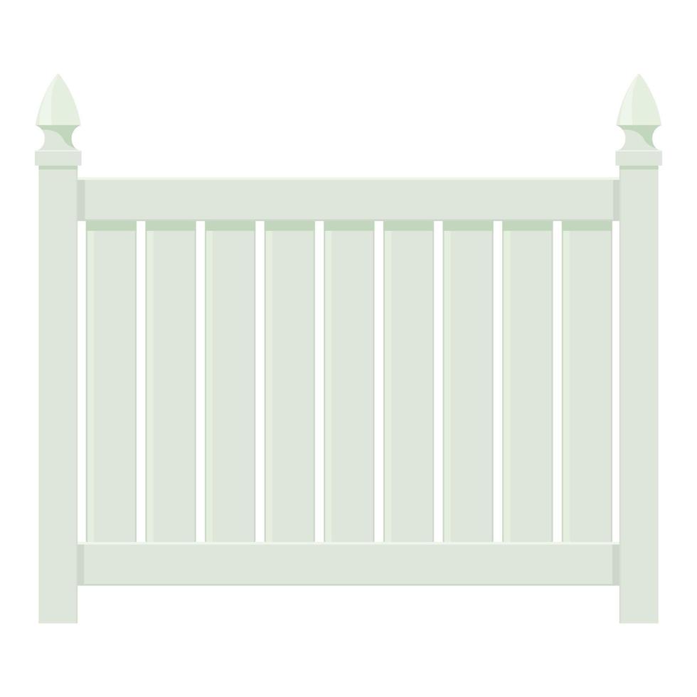 White fence icon, cartoon style vector