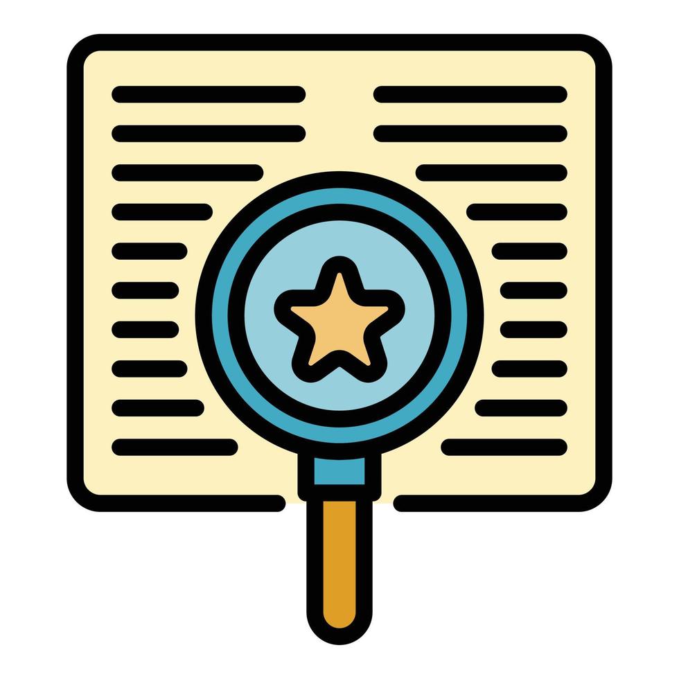 Search star report icon color outline vector