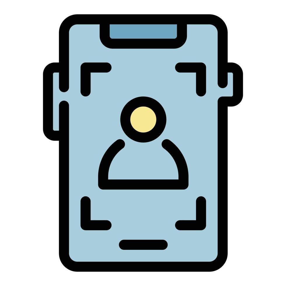 Phone screen recording icon color outline vector