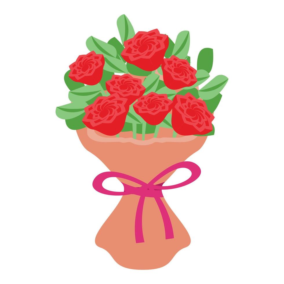 Beautiful flower bouquet icon isometric vector. Spring floral vector