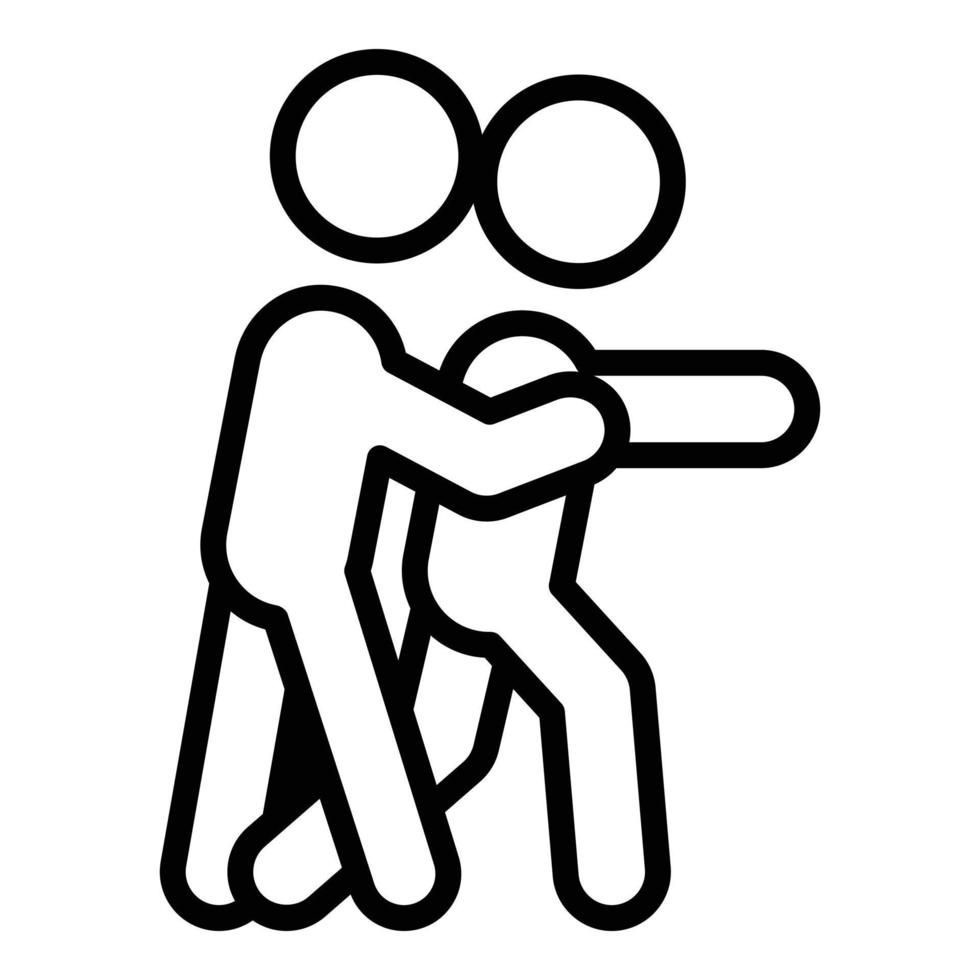 Self defense icon outline vector. People attack vector