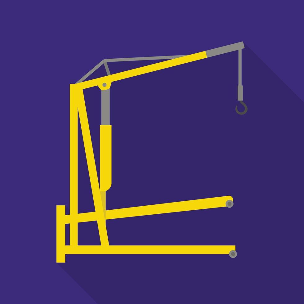 Metal lift crane icon, flat style vector