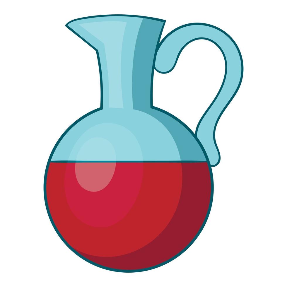 Glass jug of wine icon, cartoon style vector