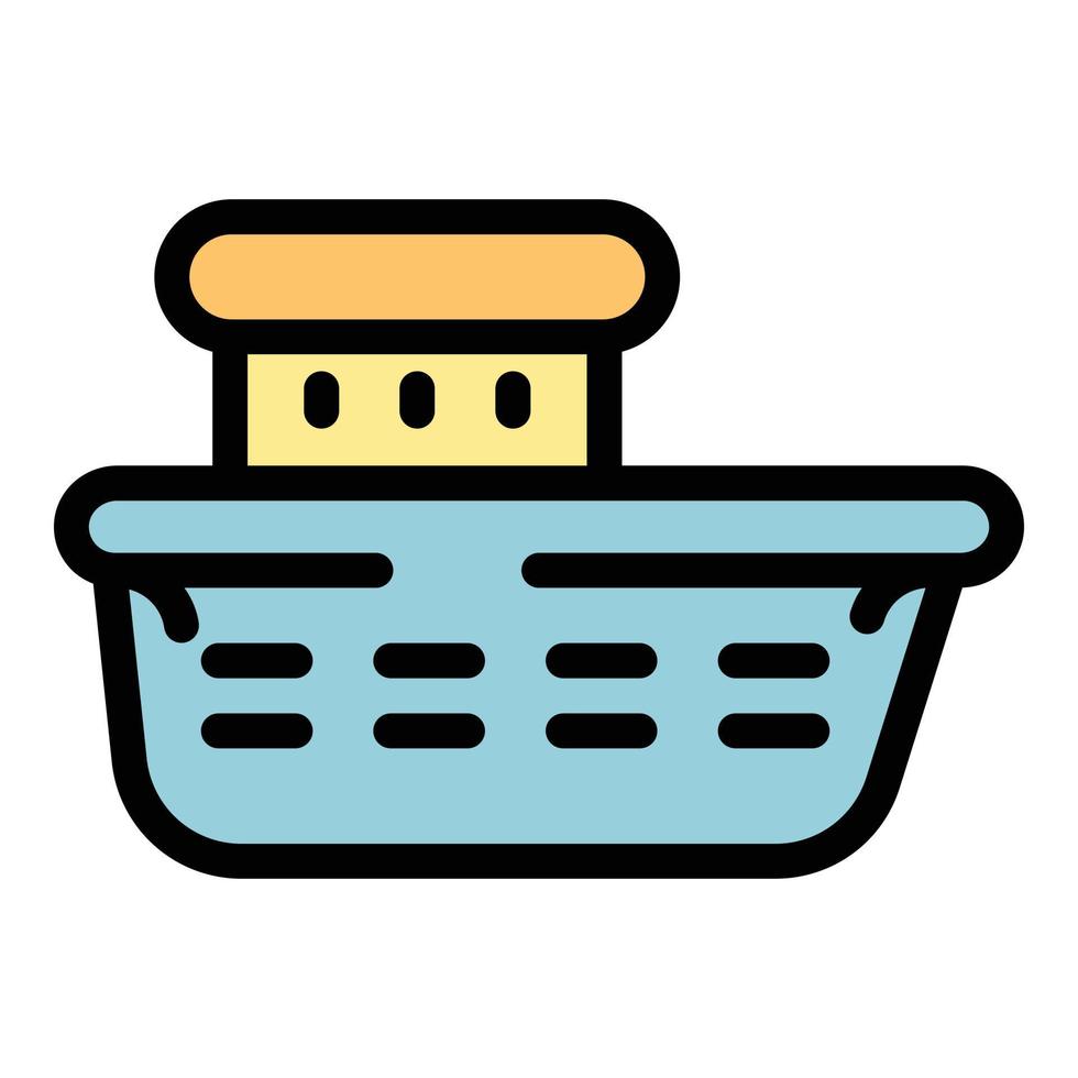 Boat toy icon color outline vector
