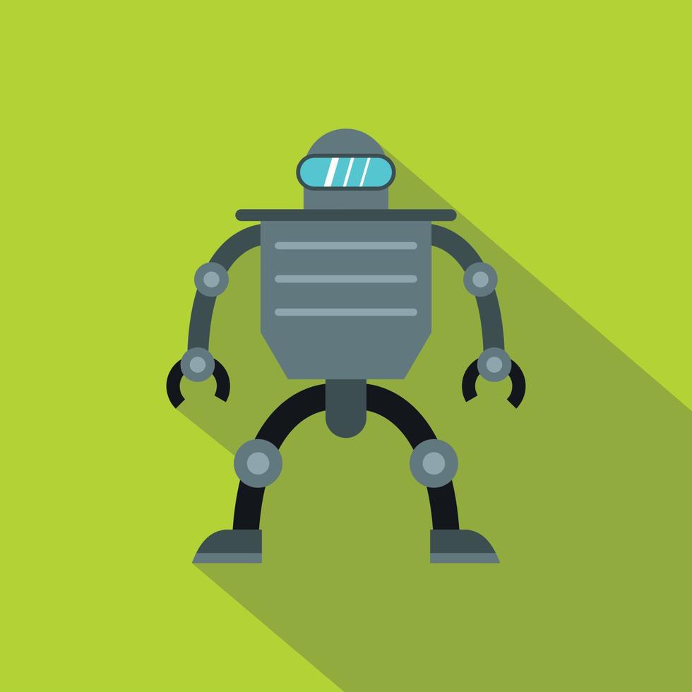 Cyborg robot icon, flat style vector