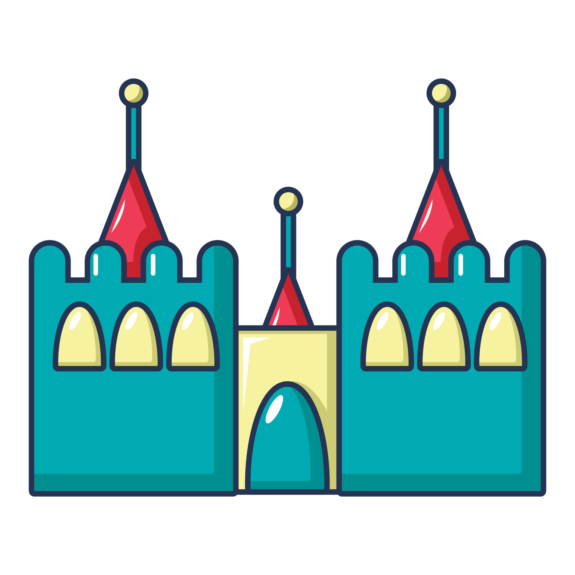 Bouncy castles icon, cartoon style 15040262 Vector Art at Vecteezy