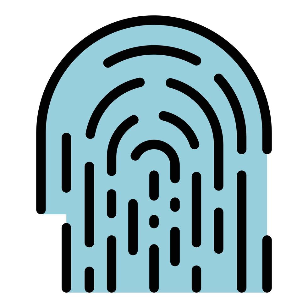 Fingerprint icon color outline vector