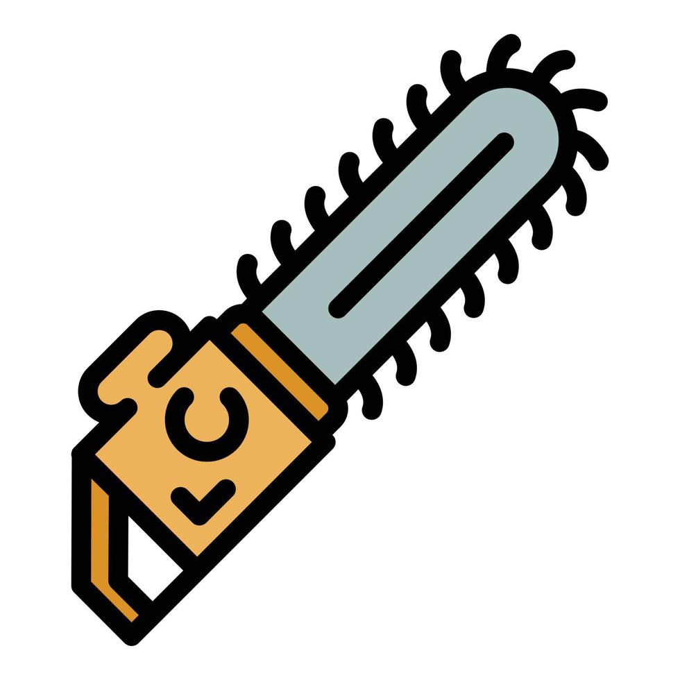 Chainsaw icon color outline vector