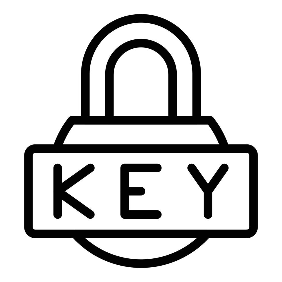 vector de contorno de icono de clave de código. verificación de contraseña