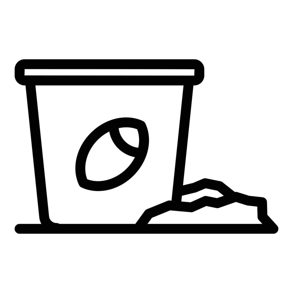 Ice fish bucket icon outline vector. Fishing hole vector
