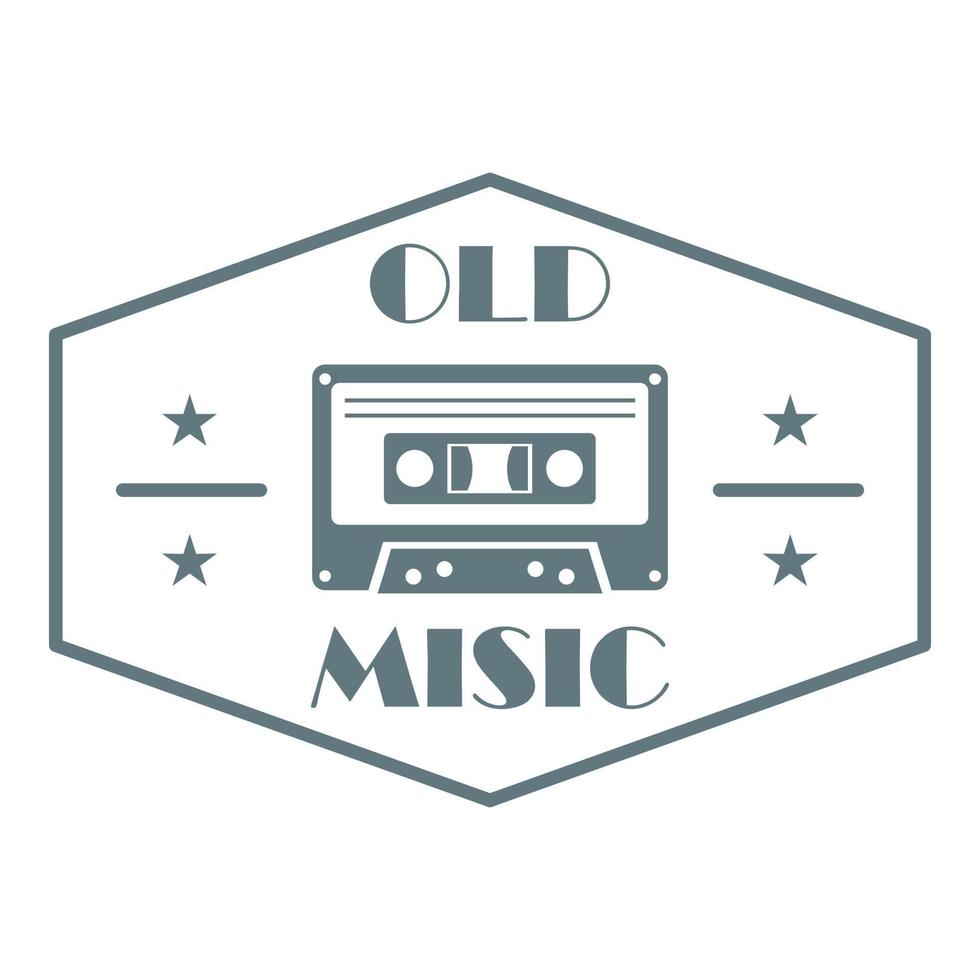Old music logo, simple style vector