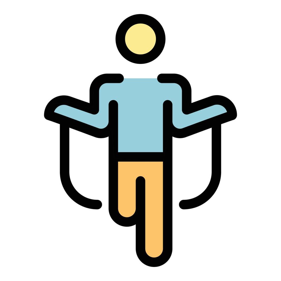 Jumping man icon color outline vector