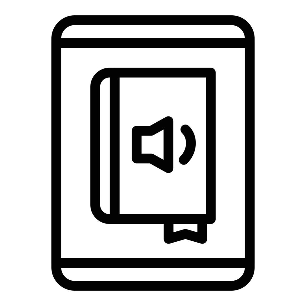 Digital audio book icon outline vector. Online study vector