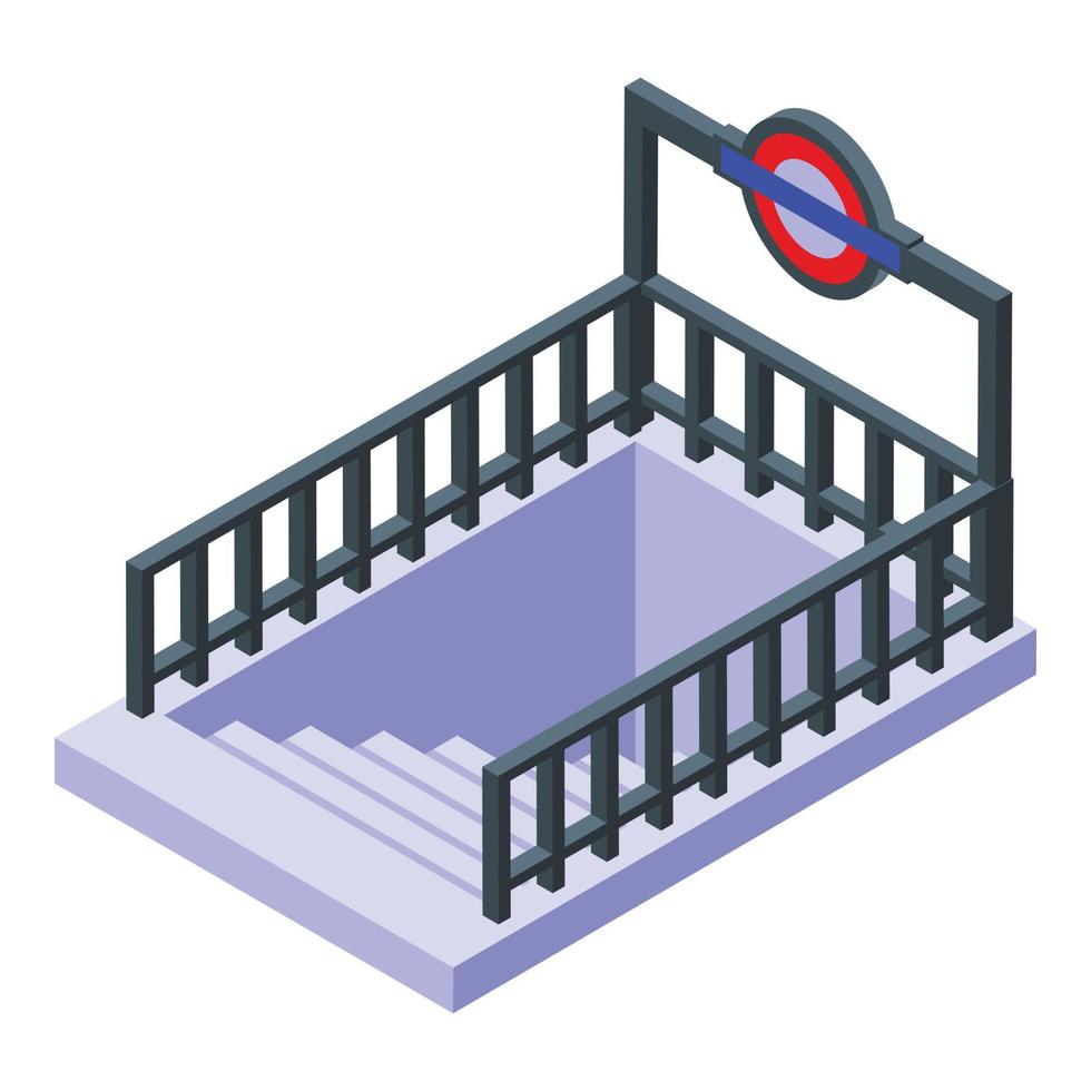 Metro subway stairs icon isometric vector. Card machine vector