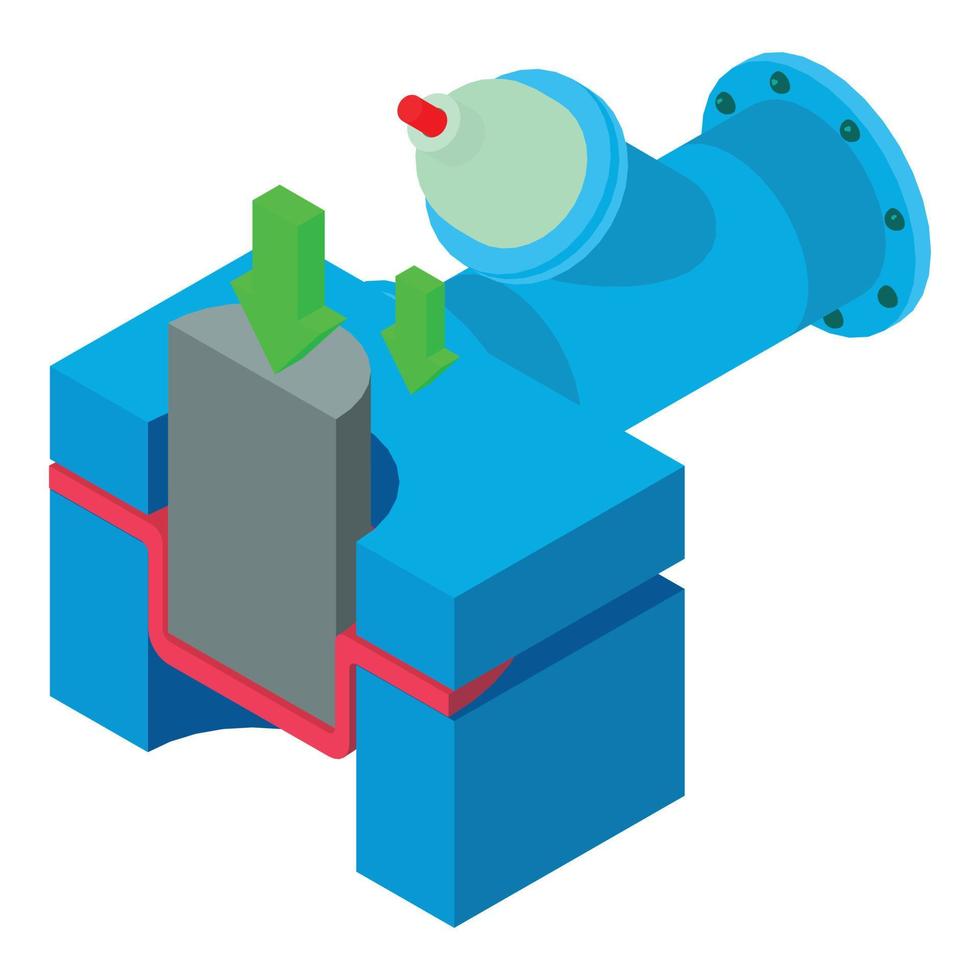 Industrial production icon isometric vector. Press machine pipe without tap icon vector