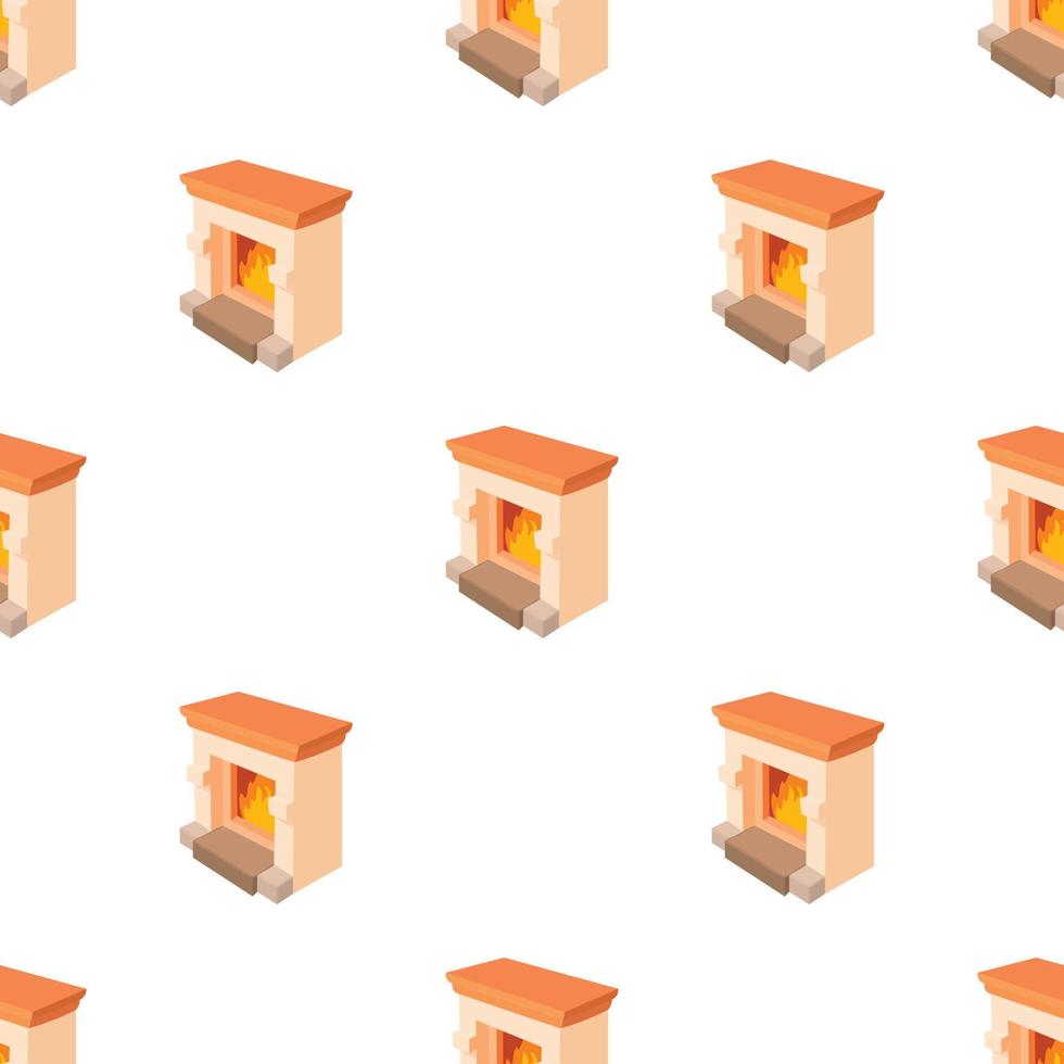 Fireplace pattern seamless vector