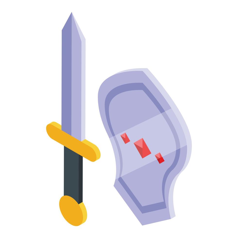 Sword gameplay icon isometric vector. Mobile team vector