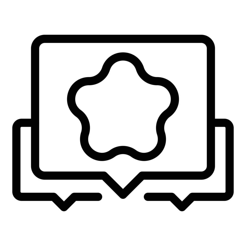 Influence message icon outline vector. Social content vector