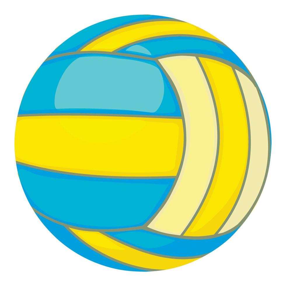 icono de pelota de voleibol, estilo de dibujos animados vector