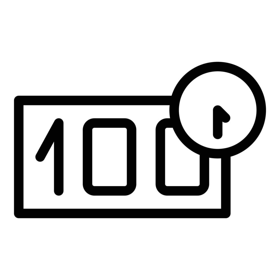 Duration icon outline vector. Clock time vector